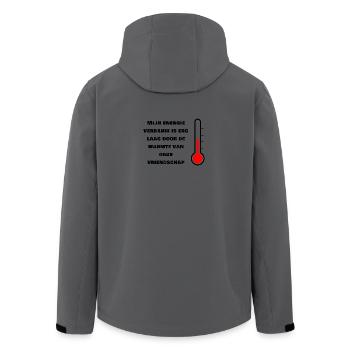 Low energy consumption through friendship - Men’s Recycled Softshell Jacket by Stanley/Stella - anthracite - Back - AI Model Male 185 light (185cm)