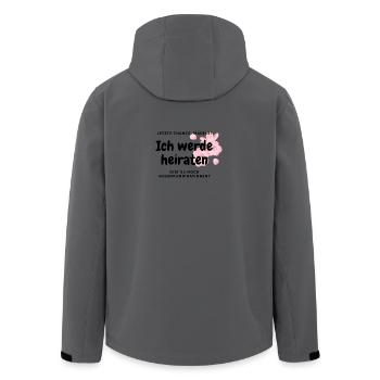 Junggesellenabschied - letzte Chance, Mädels! - Recycelte Männer Softshell-Jacke von Stanley/Stella - Anthrazit - Hinten - AI Model Male 185 light (185cm)