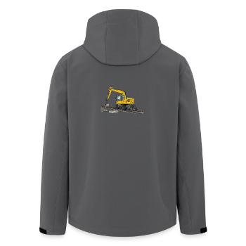 Road-rail excavator Excavator track construction - Men’s Recycled Softshell Jacket by Stanley/Stella - anthracite - Back - AI Model Male 185 light (185cm)