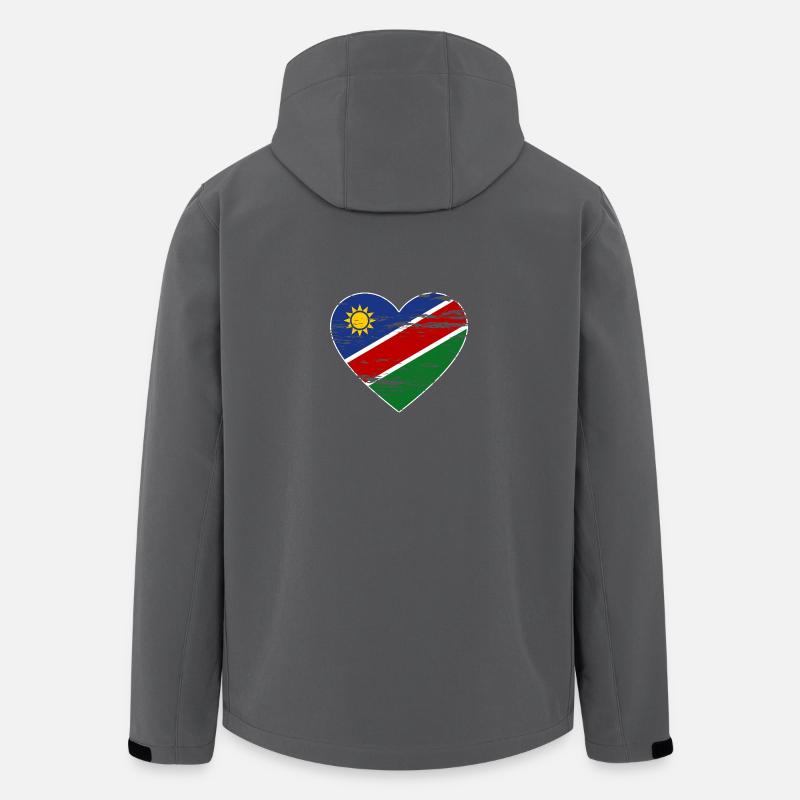 Namibia Flagge Herz used - Recycelte Männer Softshell-Jacke von Stanley/Stella - Anthrazit