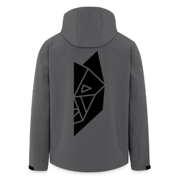 wolf half face2 - Recycelte Männer Softshell-Jacke von Stanley/Stella - Anthrazit - Hinten - AI Model Male 185 light (185cm)