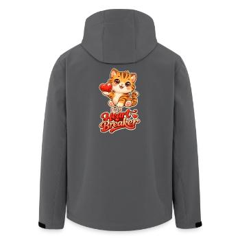 Sweet Cat with Heart – I'm a Heart Breaker - Men’s Recycled Softshell Jacket by Stanley/Stella - anthracite - Back - AI Model Male 185 light (185cm)