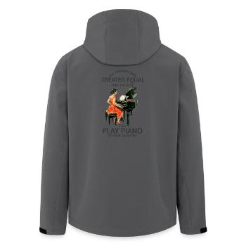 Best Seventies at the Piano - Men’s Recycled Softshell Jacket by Stanley/Stella - anthracite - Back - AI Model Male 185 light (185cm)