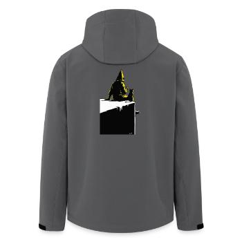 Coffeenaut auf der Spitze - Recycelte Männer Softshell-Jacke von Stanley/Stella - Anthrazit - Hinten - AI Model Male 185 light (185cm)