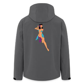 Pin up beach girl 1950's - Recycelte Männer Softshell-Jacke von Stanley/Stella - Anthrazit - Hinten - AI Model Male 185 light (185cm)
