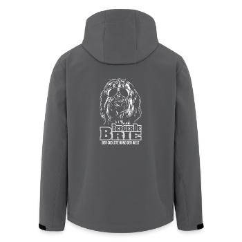 BERGER DE BRIE coolster Hund Hundespruch Wilsigns - Recycelte Männer Softshell-Jacke von Stanley/Stella - Anthrazit - Hinten - AI Model Male 185 light (185cm)