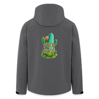 Free Hugs - Umarmungen für Umme - Kaktus - Recycelte Männer Softshell-Jacke von Stanley/Stella - Anthrazit - Hinten - AI Model Male 185 light (185cm)
