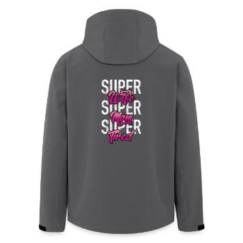 Super Wife - Super Mom - Super Tired - Recycelte Männer Softshell-Jacke von Stanley/Stella - Anthrazit - Hinten - AI Model Male 185 light (185cm)
