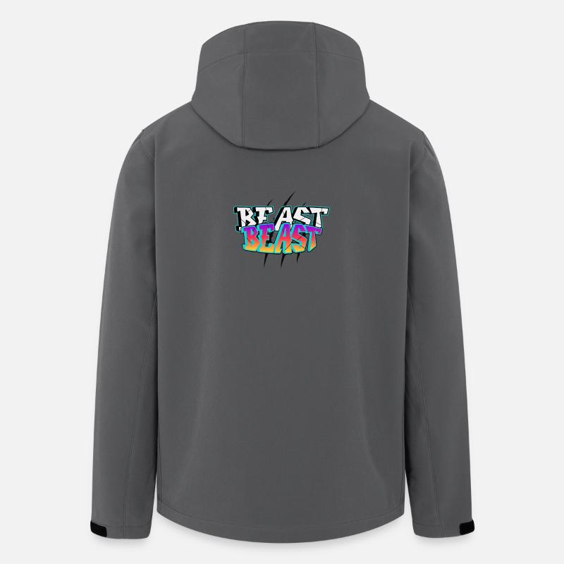 BEAST Graffiti-Design - Recycelte Männer Softshell-Jacke von Stanley/Stella - Anthrazit