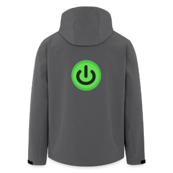 An/Aus Knopf Power Button Switch - Recycelte Männer Softshell-Jacke von Stanley/Stella - Anthrazit - Hinten - AI Model Male 185 light (185cm)