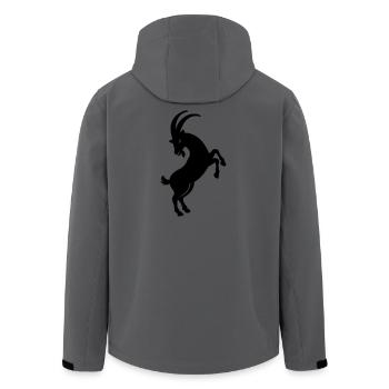 Figure d’ombre de chèvre - Veste softshell homme en polyester recyclé Stanley/Stella - charbon - Dos - AI Model Male 185 light (185cm)