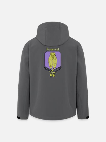 cigale Provençale avec Olives - Veste softshell homme en polyester recyclé Stanley/Stella - charbon