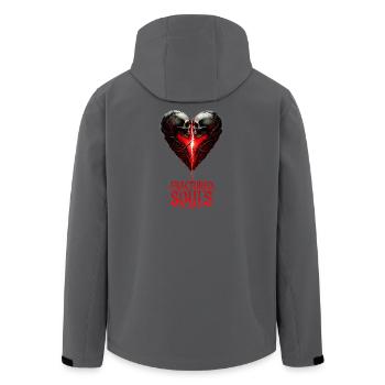 Broken Heart Skeletons Vampire Love.  - Men’s Recycled Softshell Jacket by Stanley/Stella - anthracite - Back - AI Model Male 185 light (185cm)