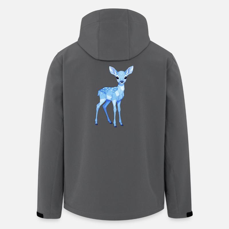 Geometrischer Blauer Hirsch - Recycelte Männer Softshell-Jacke von Stanley/Stella - Anthrazit
