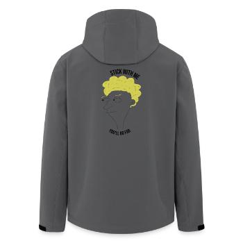 Bleib bei mir, du kommst weit – Mann - Recycelte Männer Softshell-Jacke von Stanley/Stella - Anthrazit - Hinten - AI Model Male 185 light (185cm)