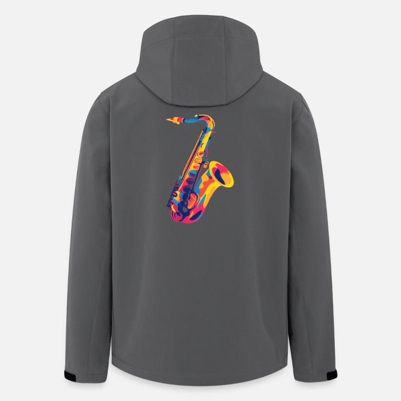 FarbSax PopsArt - Recycelte Männer Softshell-Jacke von Stanley/Stella - Anthrazit