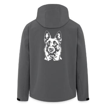 Belgian Malinois Portrait Hund Hunde Wilsigns - Recycelte Männer Softshell-Jacke von Stanley/Stella - Anthrazit - Hinten - AI Model Male 185 light (185cm)