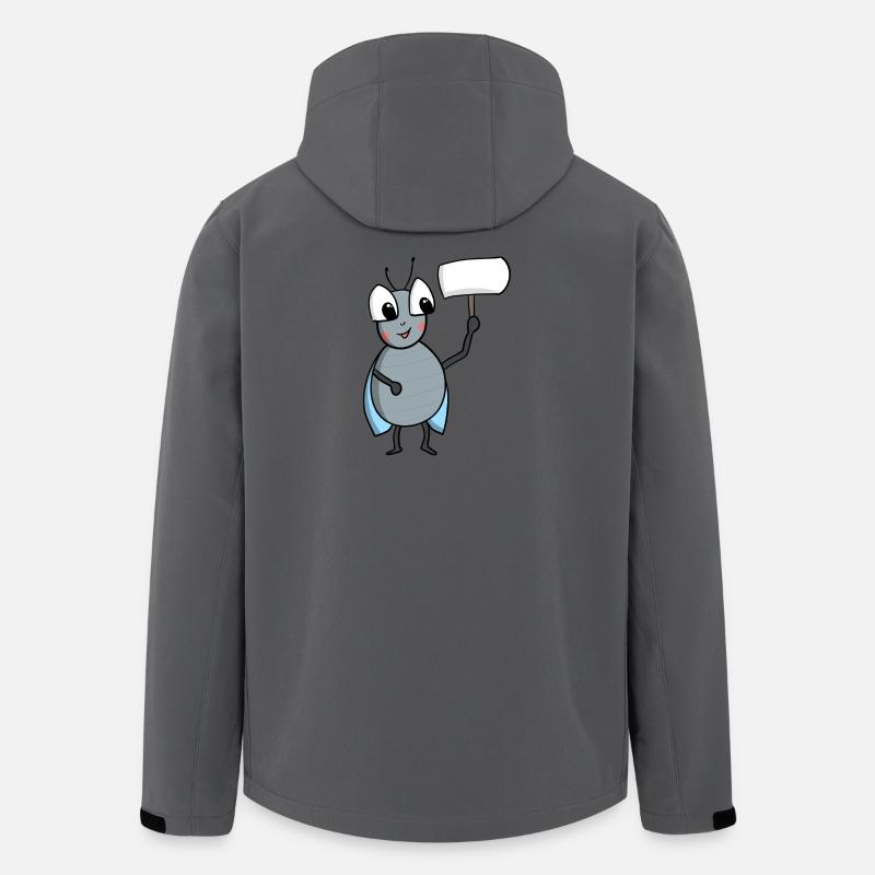 Fliege mit Schild - Recycelte Männer Softshell-Jacke von Stanley/Stella - Anthrazit