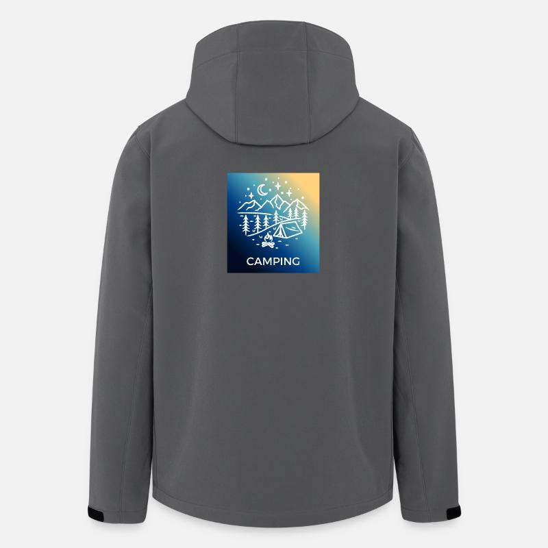 Nuit Forêt Camping Camping - Veste softshell homme en polyester recyclé Stanley/Stella - charbon