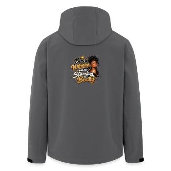 Schwarze Frauen sind mein Schönheitsideal, schwarze Königin - Recycelte Männer Softshell-Jacke von Stanley/Stella - Anthrazit - Hinten - AI Model Male 185 light (185cm)