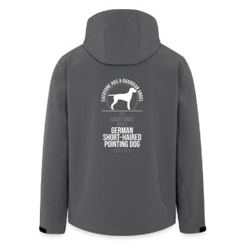 GERMAN SHORT HAIRED POINTING DOG Guardian Angel - Recycelte Männer Softshell-Jacke von Stanley/Stella - Anthrazit - Hinten - AI Model Male 185 light (185cm)