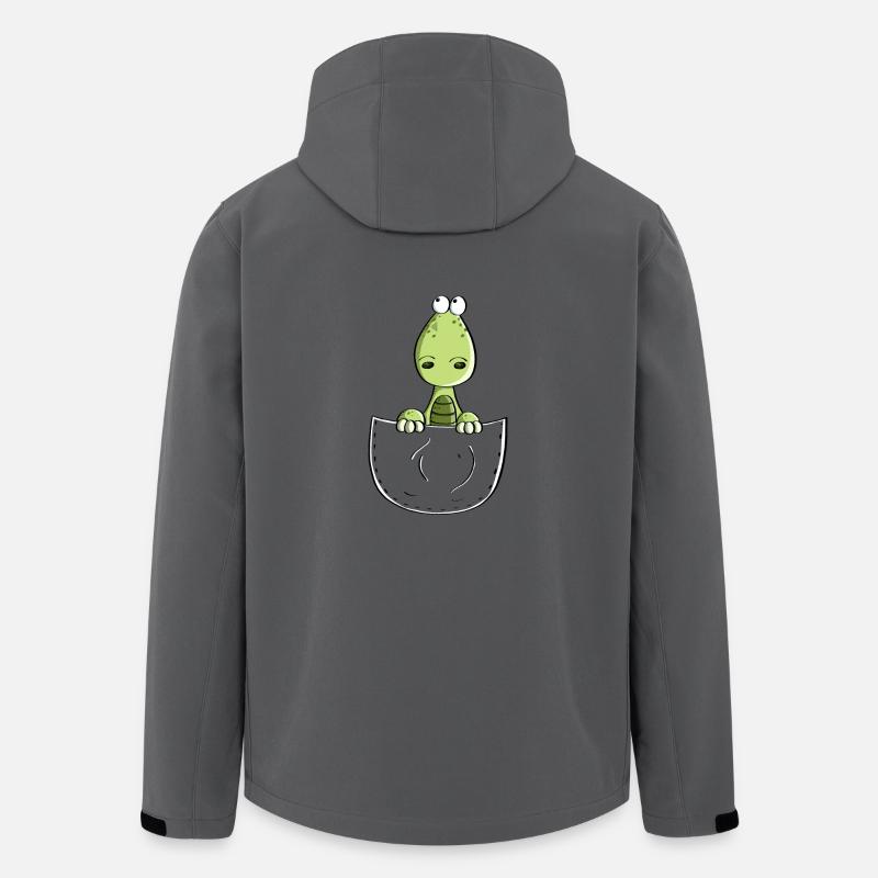 Kleiner Dino In Der Tasche - Poket - Dinosaurier - Recycelte Männer Softshell-Jacke von Stanley/Stella - Anthrazit