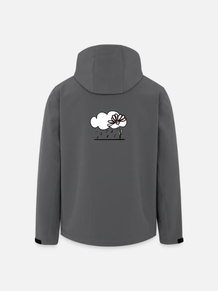 Fleur sous la pluie - Veste softshell homme en polyester recyclé Stanley/Stella - charbon