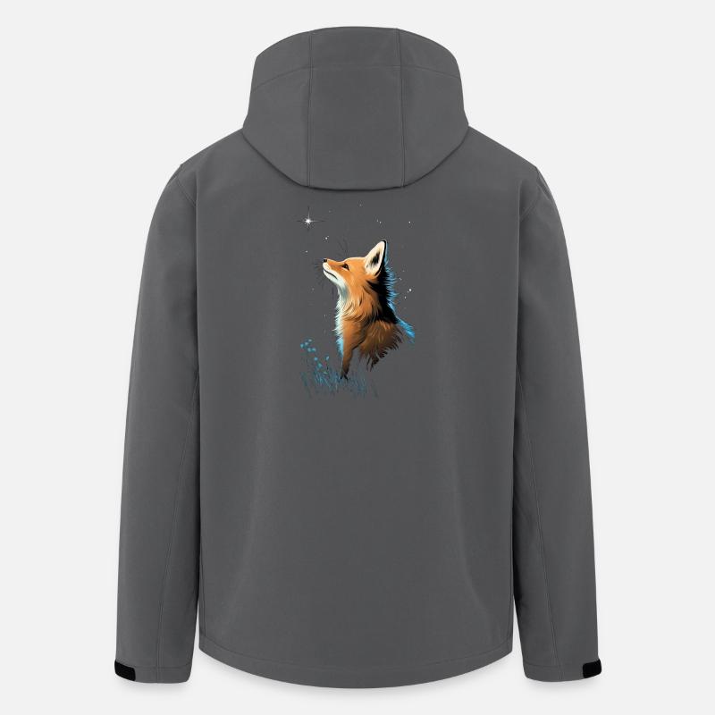 Fuchs mit Sternenhimmel - Recycelte Männer Softshell-Jacke von Stanley/Stella - Anthrazit