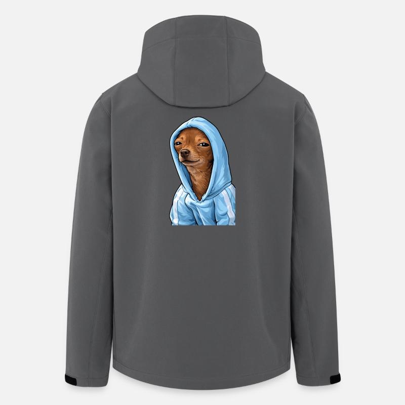 Chien à capuche – Mème Ambiance Relaxante - Veste softshell homme en polyester recyclé Stanley/Stella - charbon