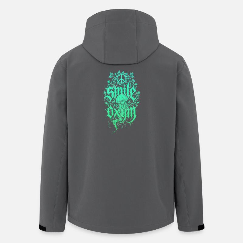 Jungle de méduses d’algues lumineuses - Veste softshell homme en polyester recyclé Stanley/Stella - charbon