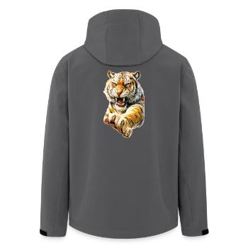 Cooler Tiger  - Recycelte Männer Softshell-Jacke von Stanley/Stella - Anthrazit - Hinten - AI Model Male 185 light (185cm)
