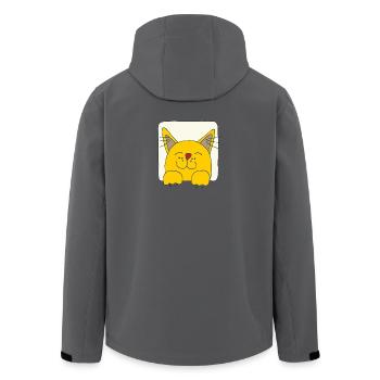 Cat with a happy face - Men’s Recycled Softshell Jacket by Stanley/Stella - anthracite - Back - AI Model Male 185 light (185cm)