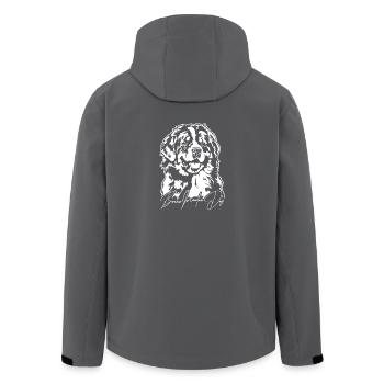 BERNESE MOUNTAIN DOG Hunde Portrait Wilsigns - Recycelte Männer Softshell-Jacke von Stanley/Stella - Anthrazit - Hinten - AI Model Male 185 light (185cm)