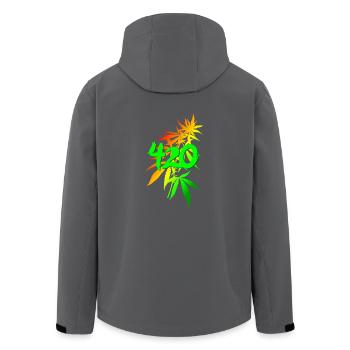 420 Cannabis - Recycelte Männer Softshell-Jacke von Stanley/Stella - Anthrazit - Hinten - AI Model Male 185 light (185cm)