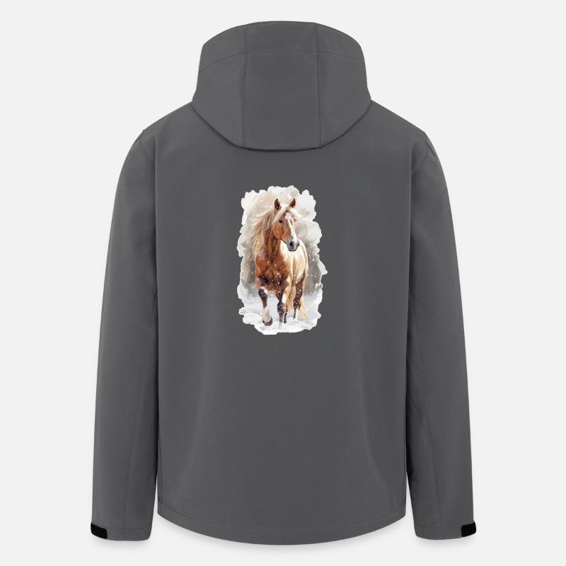 Cheval dans la neige - Veste softshell homme en polyester recyclé Stanley/Stella - charbon