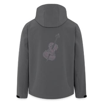Klassische Musik Instrument Cello DNA Strang - Recycelte Männer Softshell-Jacke von Stanley/Stella - Anthrazit - Hinten - AI Model Male 185 light (185cm)