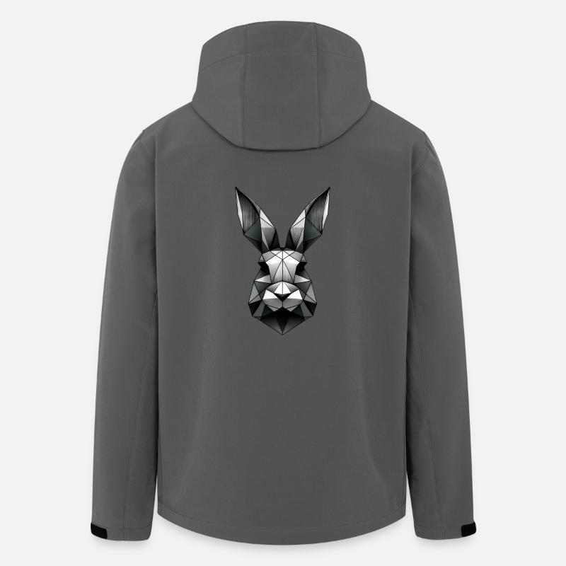 Geometric Bunny Polygon Rabbit Design - Men’s Recycled Softshell Jacket by Stanley/Stella - anthracite