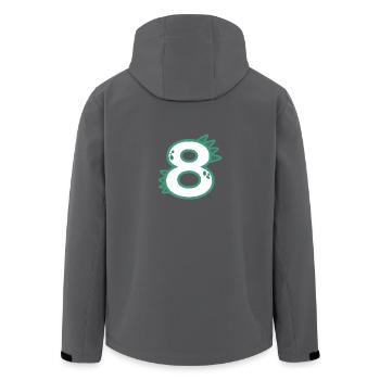 Zahl 8 - Recycelte Männer Softshell-Jacke von Stanley/Stella - Anthrazit - Hinten - AI Model Male 185 light (185cm)