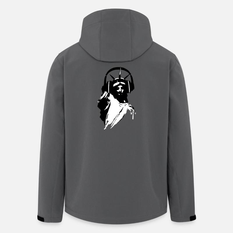 DJ Freiheitsstatue mit Kopfhörer - Recycelte Männer Softshell-Jacke von Stanley/Stella - Anthrazit