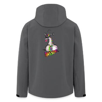 Unicorn 50 shadesawe - Recycelte Männer Softshell-Jacke von Stanley/Stella - Anthrazit - Hinten - AI Model Male 185 light (185cm)