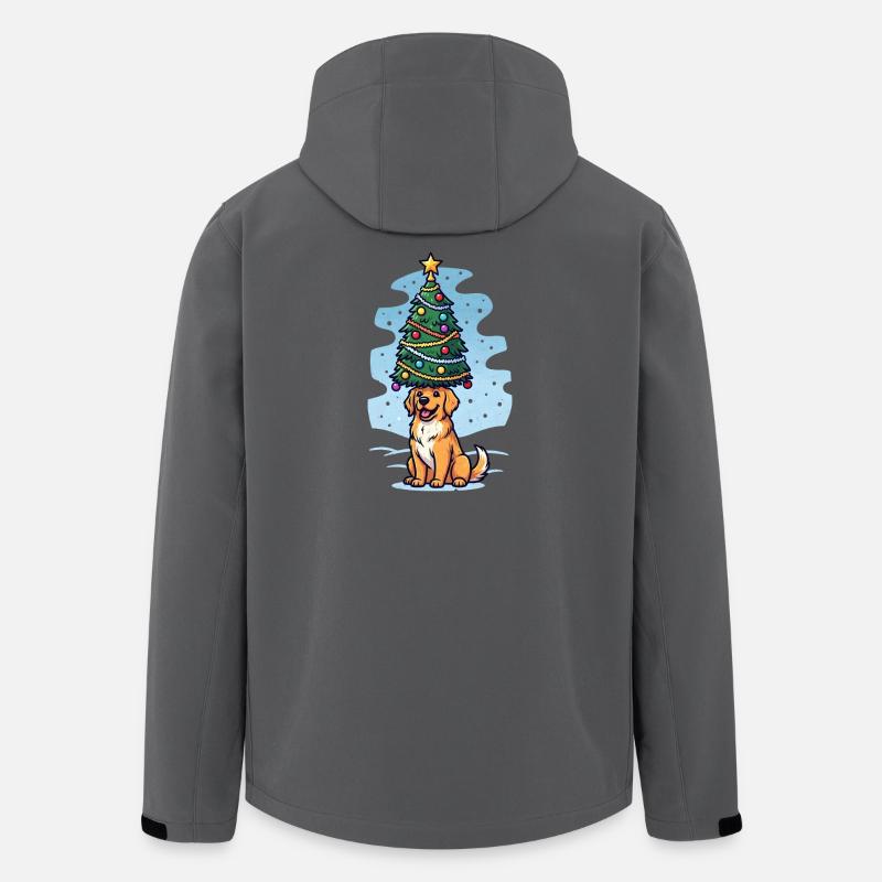 Hund mit Weihnachtsbaum Design - Recycelte Männer Softshell-Jacke von Stanley/Stella - Anthrazit