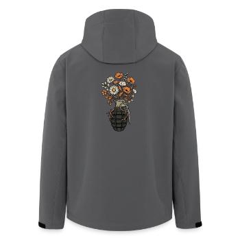 Blumen Granate Peace - Recycelte Männer Softshell-Jacke von Stanley/Stella - Anthrazit - Hinten - AI Model Male 185 light (185cm)