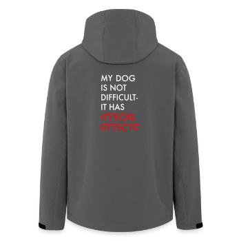 Hund - Recycelte Männer Softshell-Jacke von Stanley/Stella - Anthrazit - Hinten - AI Model Male 185 light (185cm)