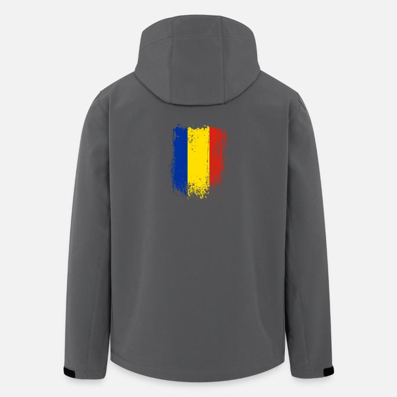 Rumänien Pinselstrich Flagge - Recycelte Männer Softshell-Jacke von Stanley/Stella - Anthrazit