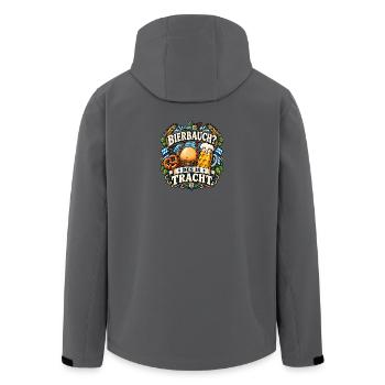 BIERBAUCH? DES IS TRACHT. – Lustiges T-Shirt - Recycelte Männer Softshell-Jacke von Stanley/Stella - Anthrazit - Hinten - AI Model Male 185 light (185cm)