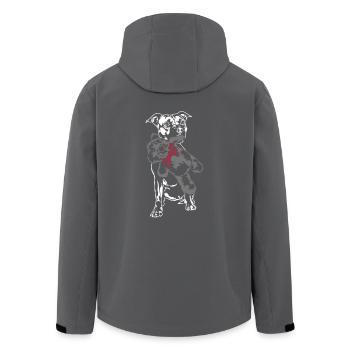 Staffordshire mit Teddy - Recycelte Männer Softshell-Jacke von Stanley/Stella - Anthrazit - Hinten - AI Model Male 185 light (185cm)