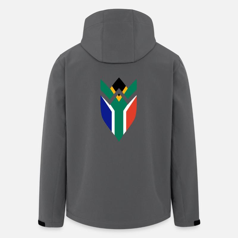 Armoiries d'Afrique du Sud - Veste softshell homme en polyester recyclé Stanley/Stella - charbon