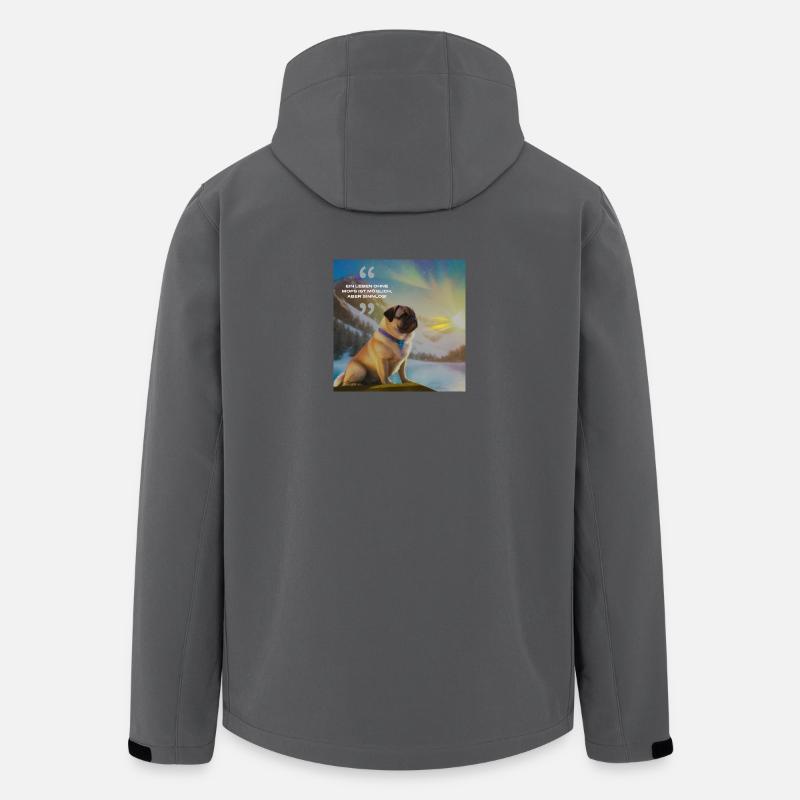 Welpen im Polarlicht mit Spruch - Recycelte Männer Softshell-Jacke von Stanley/Stella - Anthrazit
