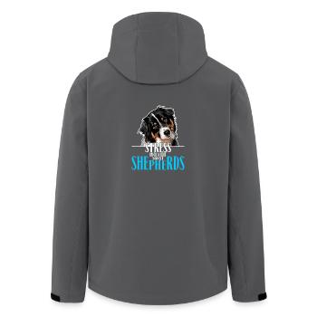 AUSTRALIAN SHEPHERD Stress mich nicht - Recycelte Männer Softshell-Jacke von Stanley/Stella - Anthrazit - Hinten - AI Model Male 185 light (185cm)