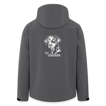 Loved by a Dobermann Hundespruch Wilsigns - Recycelte Männer Softshell-Jacke von Stanley/Stella - Anthrazit - Hinten - AI Model Male 185 light (185cm)